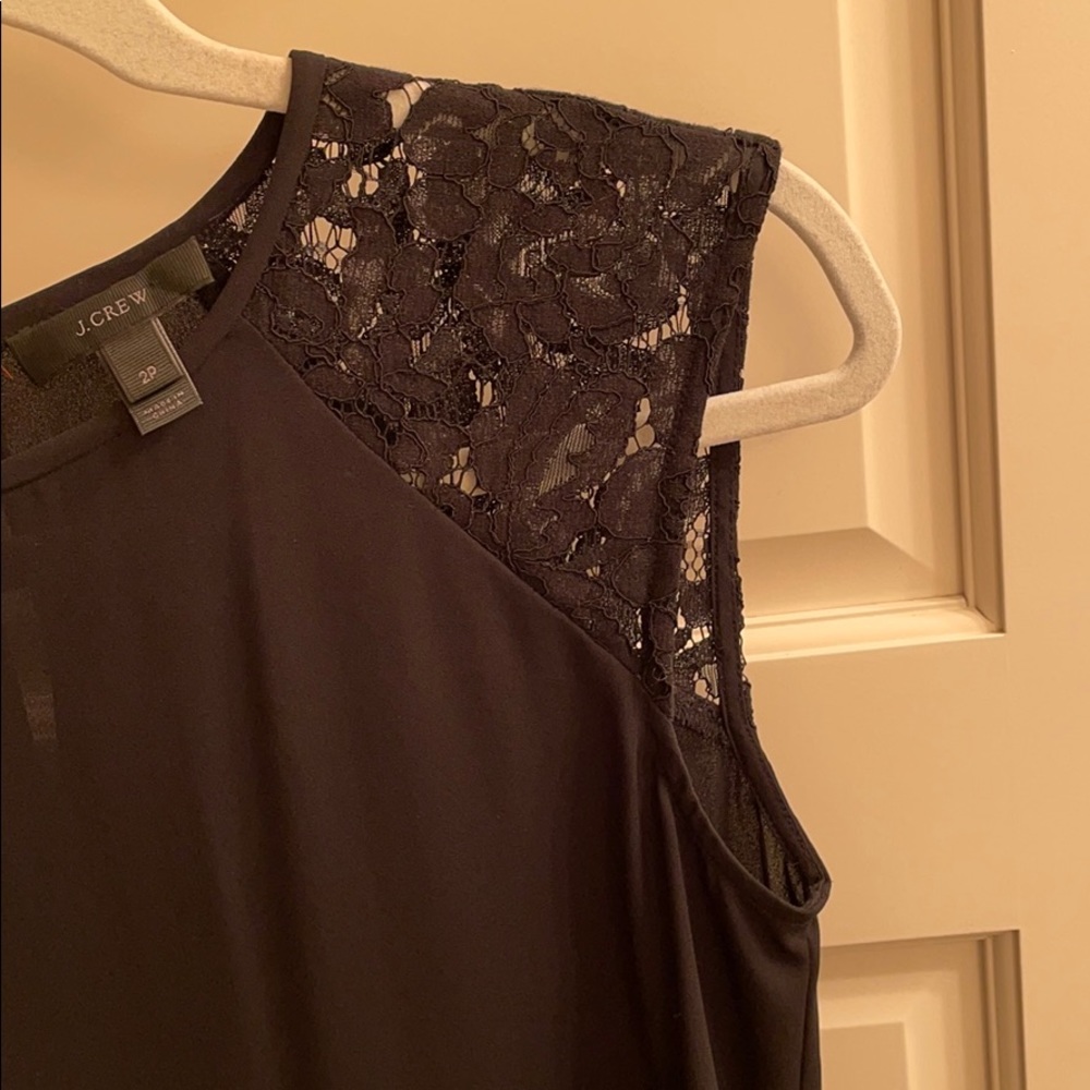 J. Crew black Floral Lace Shoulder Top - Picture 7 of 9